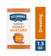 Hellmann's 1.5 oz. Honey Mustard Dressing Packet - 102/Case, Savory Mustard - Chicken Pieces