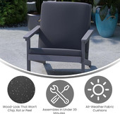 Flash Furniture Gray Fabric w/ Gray Resin Frame Adirondack Patio Club Chair JJ-C14021-GY-GG - Chicken Pieces