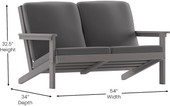Flash Furniture Adirondack Patio Loveseat Gray Cushions w/ Gray Resin Frame JJ-C14022-GY-GG - Chicken Pieces