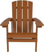 Flash Furniture 35"H, 29 1/2"W Resin, Teak JJ-C14501-TEAK-GG Charlestown Adirondack Chair - Chicken Pieces