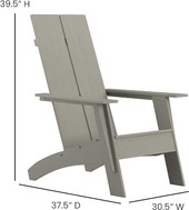 Flash Furniture 39 1/2"H, 30 1/2"W Resin, Gray JJ-C14509-GY-GG Sawyer Adirondack Chair - Chicken Pieces