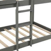 Gray Twin Over Twin Bunk Bed with Roof