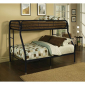 homeroots bed & bath Black Twin Over Full Size Bunk Bed 