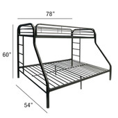 homeroots bed & bath Black Twin Over Full Size Bunk Bed 