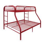 homeroots bed & bath Red Twin Over Full Size Bunk Bed 