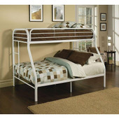 homeroots bed & bath White  Twin Over Full Size Bunk Bed 