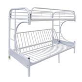 homeroots bed & bath White Twin Over Full Futon Bunk Bed 