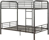 homeroots beddings 79" X 57" X 65" Gunmetal Metal Tube Full Over Full Bunk Bed 