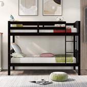 homeroots bed & bath Brown Twin Over Twin Bunk Bed 