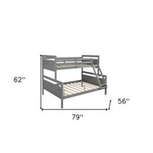 homeroots bed & bath Gray Twin Over Full Size Bunk Bed 