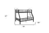 homeroots bed & bath Black Traditional Twin Over Full Bunk Bed 