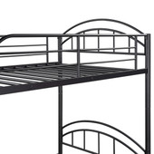 homeroots bed & bath Black Modern Classic Twin Over Twin Metal Bunk Bed 