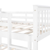 homeroots bed & bath Modern White Full Over Full Bunk Bed with Two Drawers 