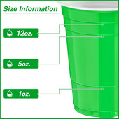 Chicken Pieces CP HOSPO Green Plastic Disposable Cups 16oz /473ml For St Patrick's Day - 1000/Case 
