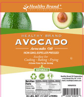  Healthy Brand Pure Avocado Oil, NON GMO, Expeller Pressed- 3.78L/1 Gallon 