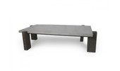 homeroots living room 33" Walnut And Dark Grey Concrete Rectangular Coffee Table 