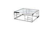 homeroots living room 40" Silver And Clear Glass Square Coffee Table 