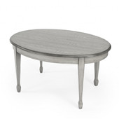 homeroots living room 38" Gray Oval Distressed Coffee Table 