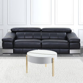 homeroots living room 32" Natural Brown And White Round Coffee Table 