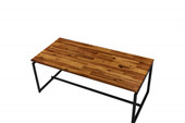 homeroots living room 47" Black And Oak Pvc Veneer Rectangular Coffee Table 