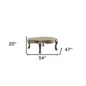 homeroots living room 54" Bone And Gold Patina Rectangular Coffee Table 