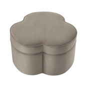 homeroots living room 28" Taupe Velvet Specialty Cocktail Ottoman 