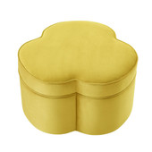 homeroots living room 28" Yellow Velvet Specialty Cocktail Ottoman 