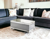 homeroots living room 47" Silver Mirrored Rectangular Mirrored Coffee Table - CP-HMEROOTS-490757 