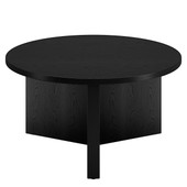 homeroots living room 32" Black Grain Round Coffee Table 