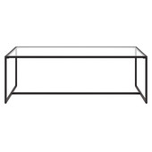 homeroots living room 47" Black and Glass Rectangular Sled Base Coffee Table 