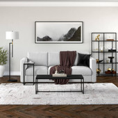 homeroots living room 47" Black Modern Rectangular Coffee Table 