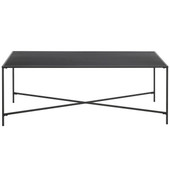 homeroots living room 48" Black Steel Rectangular Coffee Table 