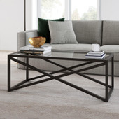 homeroots living room 46" Black Glass Rectangular Coffee Table - CP-HMEROOTS-521050 