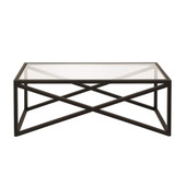 homeroots living room 46" Black Glass Rectangular Coffee Table - CP-HMEROOTS-521050 