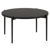 homeroots living room 32" Black Steel Round Coffee Table 