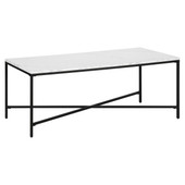 homeroots living room 48" Black And White Manufactured Wood Rectangular Coffee Table 