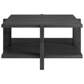 homeroots living room 35" Gray Manufactured Wood Square Coffee Table With Shelf - CP-HMEROOTS-521627 