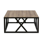 homeroots living room 35" Black Manufactured Wood Square Coffee Table 