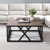 homeroots living room 35" Black Manufactured Wood Square Coffee Table - CP-HMEROOTS-521996 