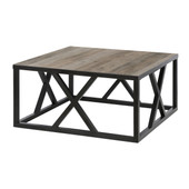 homeroots living room 35" Black Manufactured Wood Square Coffee Table - CP-HMEROOTS-521996 