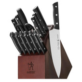  Henckels Stainless Steel Dynamic 15 Piece Knife Block Set with Hardwood Block 