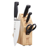 ZWILLING  Zwilling Polypropylene Handles Four Star Studio 6 Piece Knife Set with Wood Block 