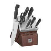 ZWILLING  Zwilling Walnut Block Four Star 8 Piece Knife Set - Effortless Precision 