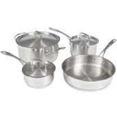  Winco 7-Piece Cookware Set: 1 & 2 qt Sauce Pans, 4 1/2 qt Dutch Oven & 10" Saute Pan 