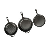 LODGE Lodge 6-Piece Seasoned Cast Iron Grill Pan w/ Pans & Accessories Cookware Set 