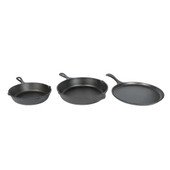 LODGE Lodge 6-Piece Seasoned Cast Iron w/ Pans & Accessories Cookware Set 