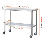 trinity TRINITY Durable EcoStorage Stainless-steel 152 cm (60 in.) Table 