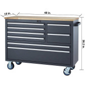  Trinity 48 in. 8-Drawer Rolling Workbench with Combo Lock - Heavy-Duty Storage 