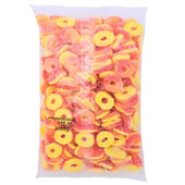  Kervan Gummy Peach Rings 5 lb. - 4/Case - Bursting with Fruity Peach Flavor 