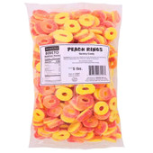  Kervan Gummy Peach Rings 5 lb. - 4/Case - Bursting with Fruity Peach Flavor 